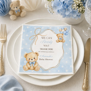 Königlich Blaues Bärchen-Jungen-Baby-Shower-Party Serviette