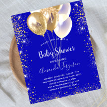Königlich blaues Gold für Babydusche Einladung