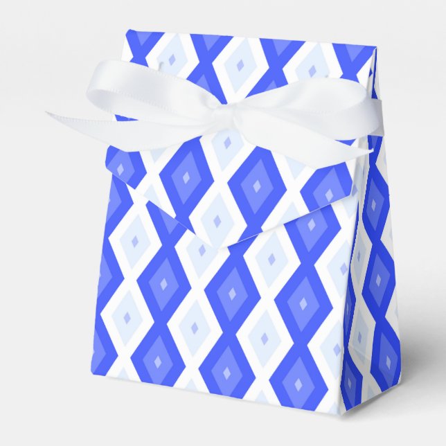 Königlich blaues Rautenmuster Geschenkschachtel (Vorderseite)