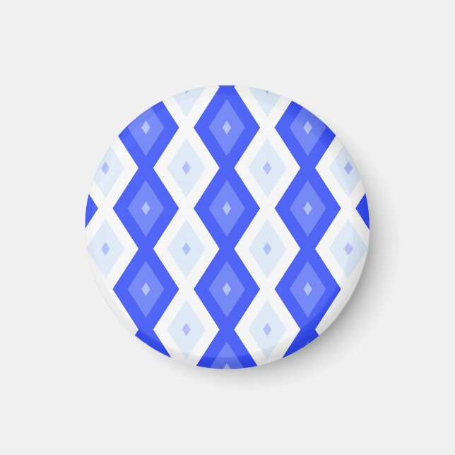 Königlich blaues Rautenmuster Magnet (Vorne)