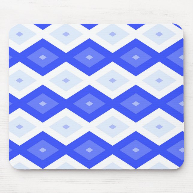 Königlich blaues Rautenmuster Mousepad (Vorne)