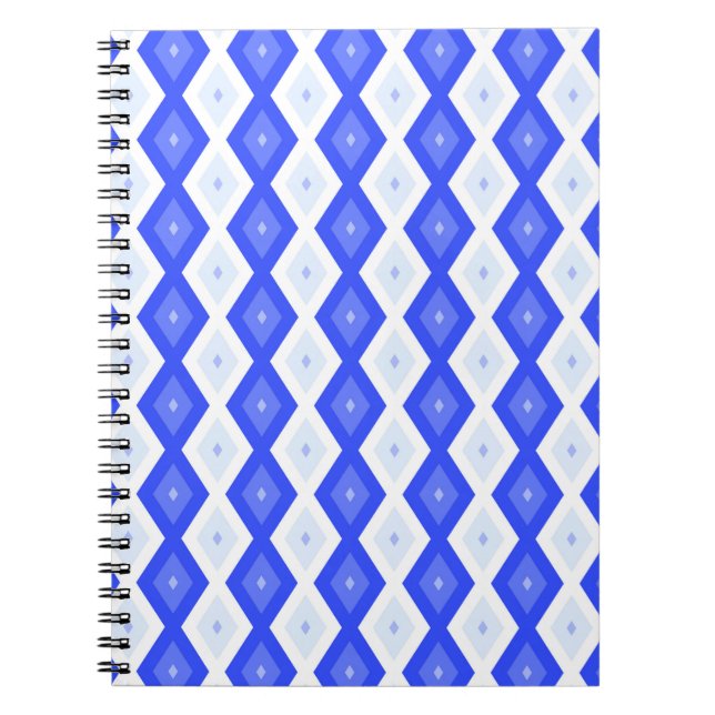 Königlich blaues Rautenmuster Notizblock (Vorderseite)