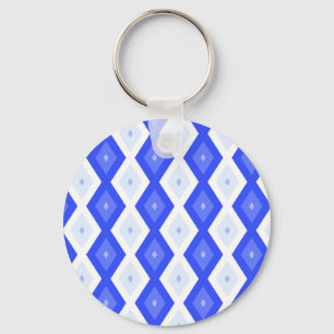 Königlich blaues Rautenmuster Schlüsselanhänger