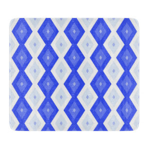 Königlich blaues Rautenmuster Schneidebrett