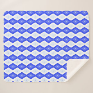 Königlich blaues Rautenmuster Sherpadecke