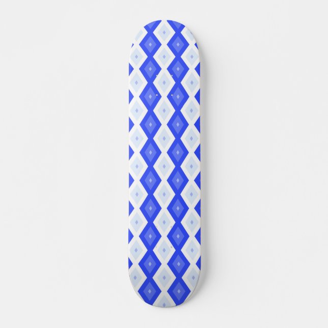 Königlich blaues Rautenmuster Skateboard (Vorne)