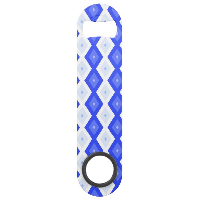 Königlich blaues Rautenmuster Speed Flaschenöffner (Vorderseite)
