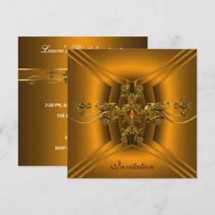 Königlich Elegant Verziert Bernstein Gold Juwel Pa Einladung