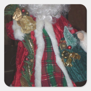 Königlich Karierte Hospho Santa Merina Quadratischer Aufkleber