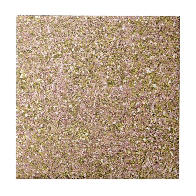 Königlich Rosa & Gold Glitter Wand oder Boden Fliese (Vorderseite)