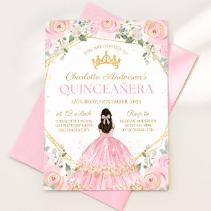 Königlich Rosa Quinceañera Mis Quince Einladung