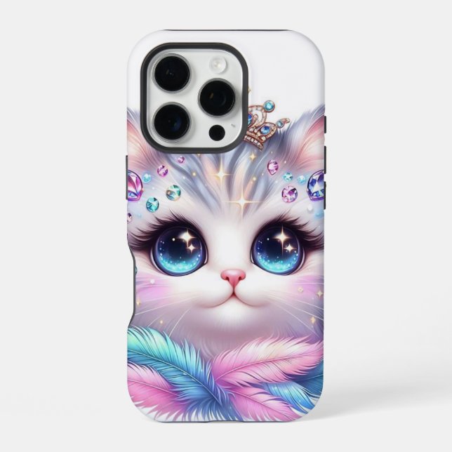 Königlich süße Katze iPhone Hülle (Rückseite)
