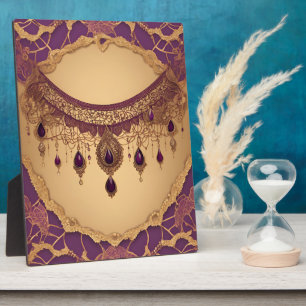 Königlich violette Gold-Lace AI-Kunst Fotoplatte