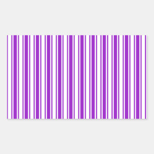 Königlich violette und weiße Bonbonstreifen Rechteckiger Aufkleber
