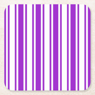 Königlich violette und weiße Bonbonstreifen Rechteckiger Pappuntersetzer