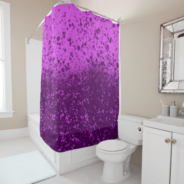 Königlich violetter monochromer Spritzer Duschvorhang (Beispiel)