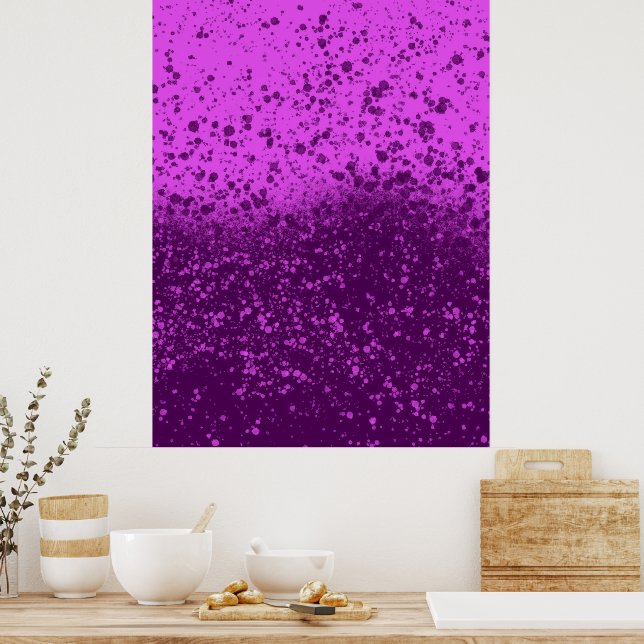 Königlich violetter monochromer Spritzer Poster (Küche)