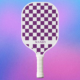 Königlich Violettes Schachbrettmuster mit individu Pickleball Schläger