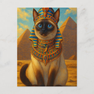 Königliche ägyptische Pharaonenkatze in der Wüste Postkarte