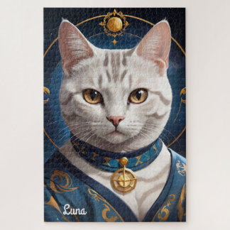 Königliche American Shorthair-Katze in Blau geklei Puzzle