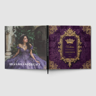 Königliche Amethyst Quinceañera, individuell Gästebuch