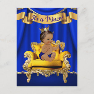 Königliche Baby-Einladungen Royal Blau Gold Baby S Einladung