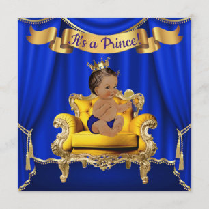 Königliche Blau-Gold-Baby-Shower-Einladungen Einladung