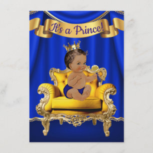 Königliche Blau-Gold-Stuhl-Baby-Shower-Einladungen Einladung