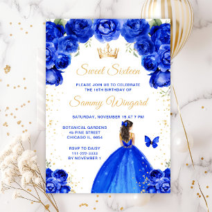 Königliche Blaue Brünette Haar Prinzessin Sweet Si Einladung