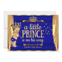 Königliche blaue goldene Vorhänge Prinz Baby Showe