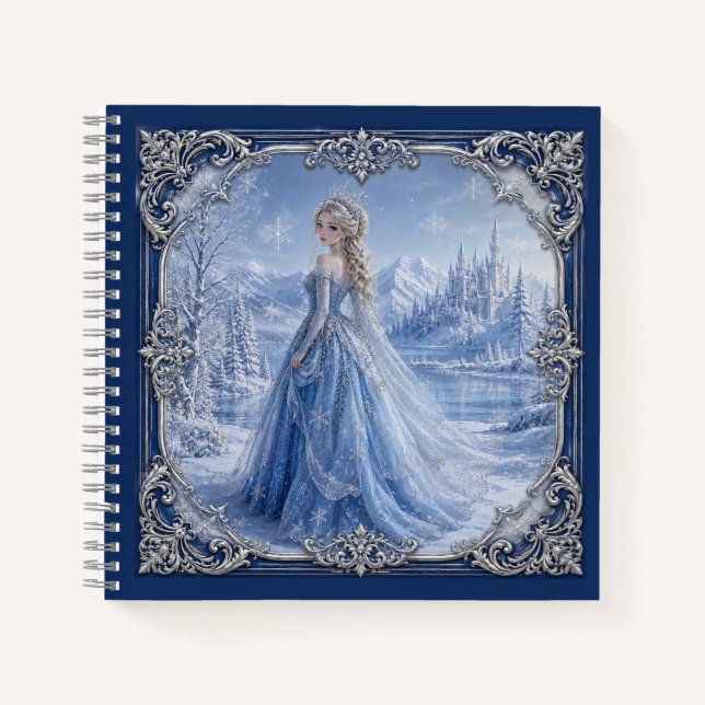Königliche Blaue Prinzessin Fantasy Notizbuch (Vorderseite)