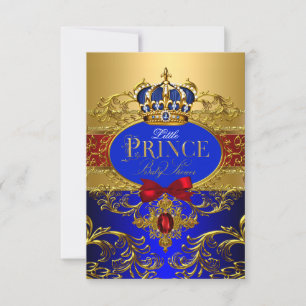 Königliche Blaue Rote Little Prince Krone Baby Sho Einladung