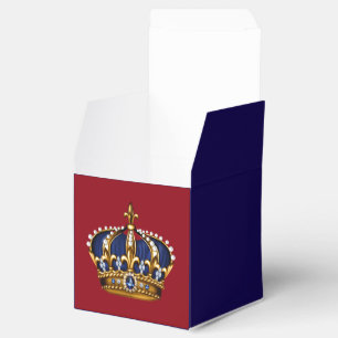 Königliche blaue, rote und goldene Prinzenkrone Geschenkschachtel