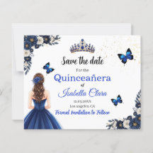 Königliche Blaue Schmetterling Quinceañera Save-th