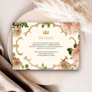 Königliche Blush-Rosen Indische Hochzeitsdetails Begleitkarte
