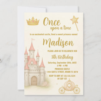 Königliche Burg Prinzessin Geburtstag Einladung