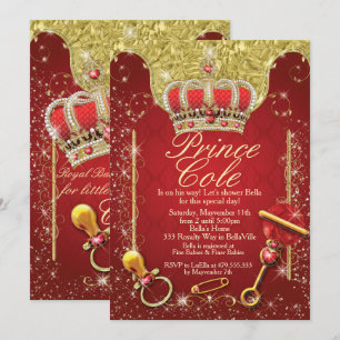 Königliche Duschen-Einladungen Prinz-Baby Einladung