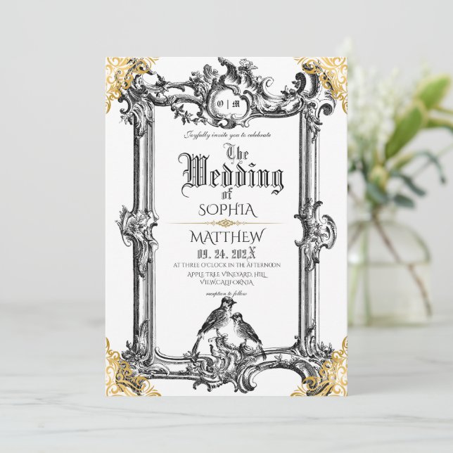 Königliche Fantasy-Mittelalter-Hochzeit  Einladung (Stehend Vorderseite)