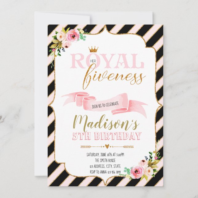 Königliche Feinheitsgeburtstags-Party Einladung (Vorderseite)