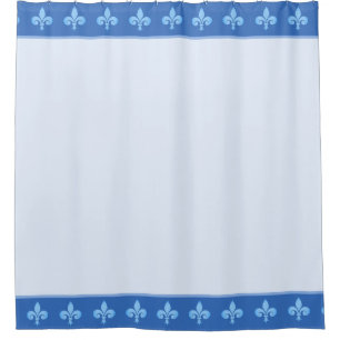 Königliche Fleur de lis, Lilienblumen auf Blau Duschvorhang
