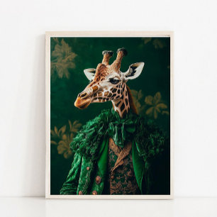 Königliche Giraffe Vintage-Porträt, viktorianische Poster