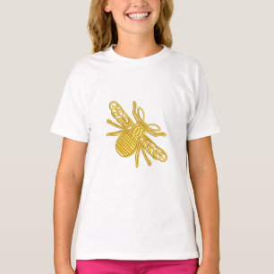 Königliche Goldene Biene Imitation von Stickerei T-Shirt
