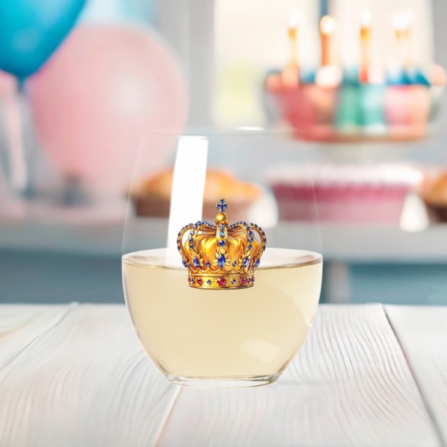 Königliche goldene Krone Weinglas Ohne Stiel (Insitu (Baby Party))
