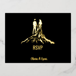 Königliche Hochzeitskarte Foil Rsvp Folie Einladungspostkarte