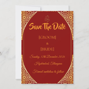 Königliche indische Hochzeitsankündigung Save The Date