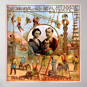 Königliche Japanische Truppe 1892 Circus Vintag Poster