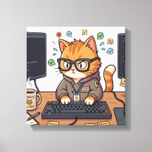 Königliche Katze auf Stretchleinwand | Elegante Ka