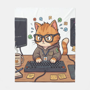 Königliche Katze  Fleecedecke