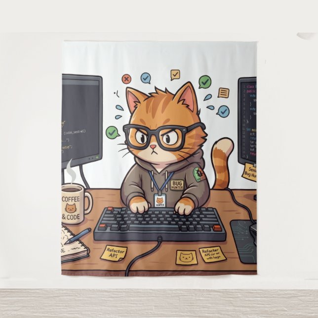 Königliche Katze Wandteppich (Vorderseite)
