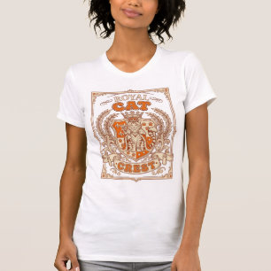 Königliche Katzenschopf-Katzenheraldik-Wappen Vint T-Shirt